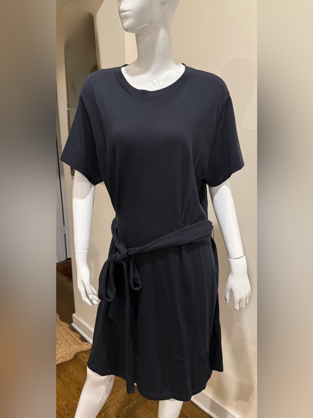 Vince Black Short Sleeve Belted Tunic Top Dressy Minimalist - Picture 6 of 10